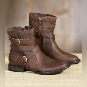 Born McMillan Brown Leather Waterproof Short Ankle Boots Booties Sz 7